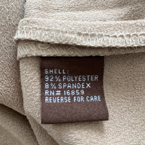 J. McLaughlin Faux Micro Suede V Neck 3/4 Slit Sleeve Tunic Size XL Tan - Picture 9 of 12